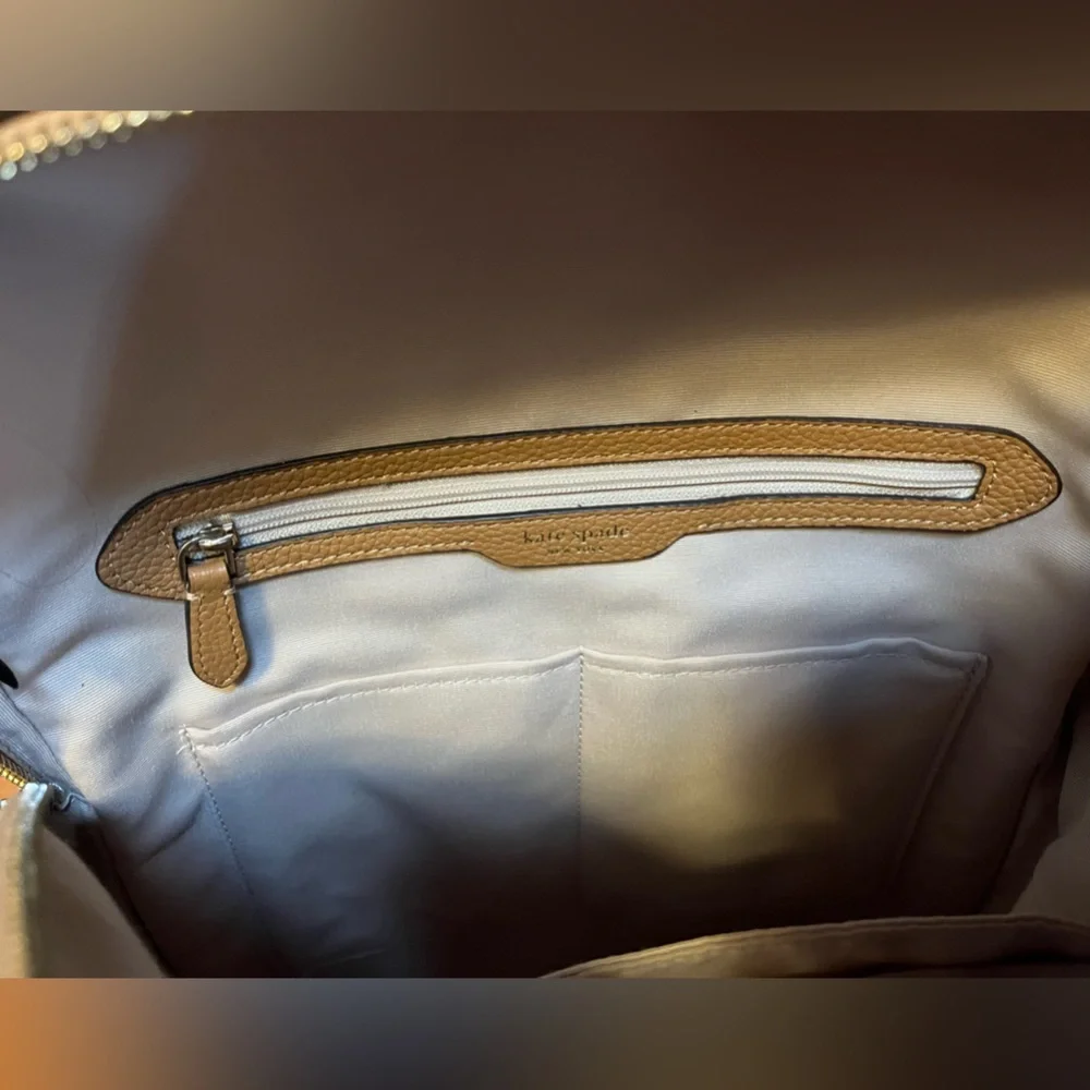 Kate Spade Hudson Large Backpack Tan, Like New Condition - Picture 13 of 15